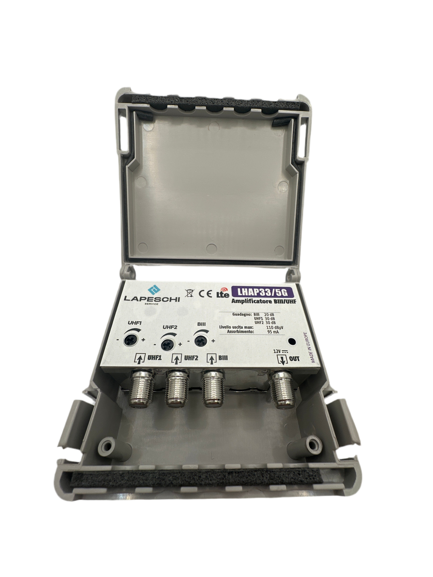 AMPLIFICATORE DA PALO BIII 20dB UHF1 30dB UHF2 30dB