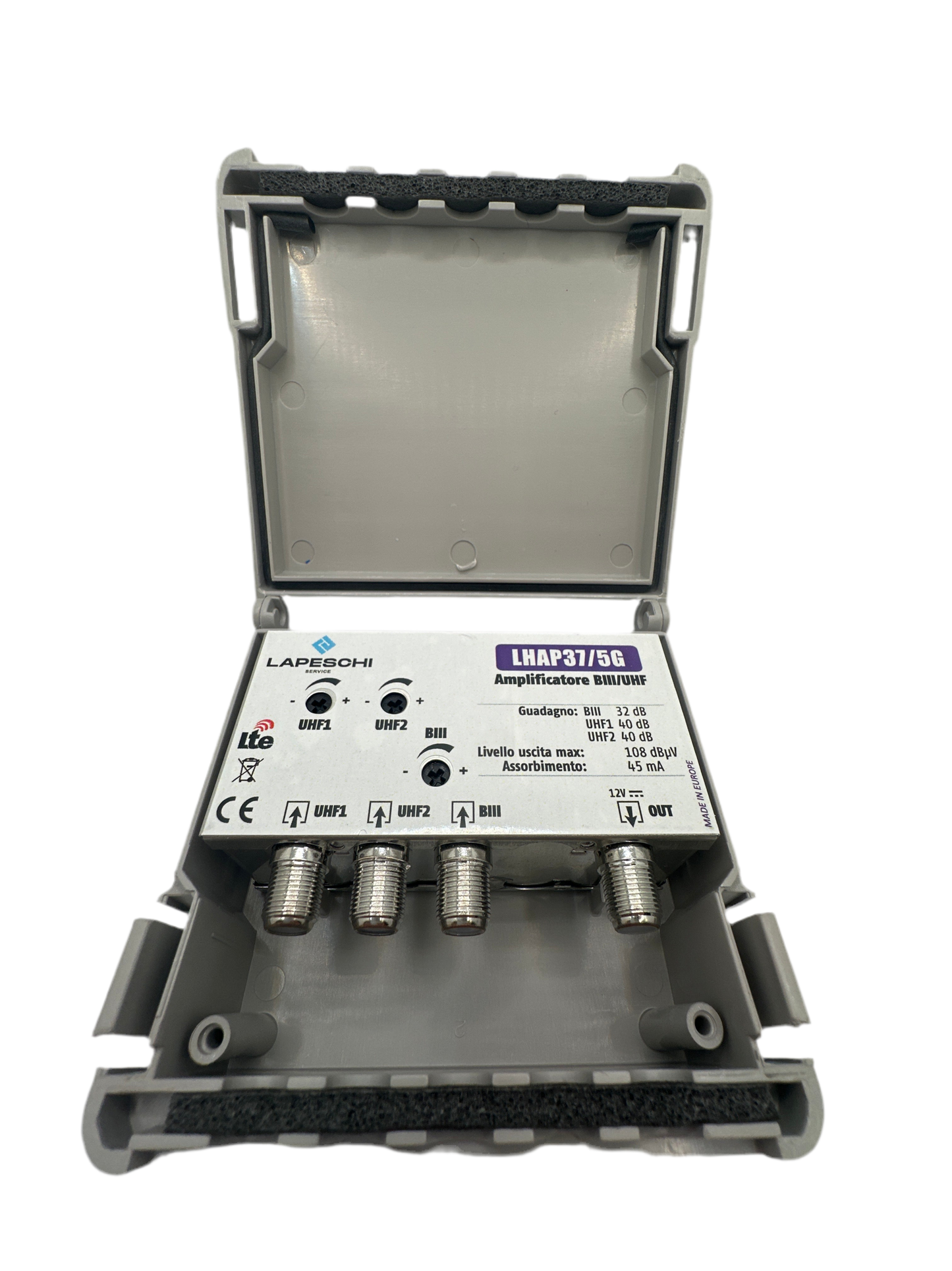 AMPLIFICATORE DA PALO (BIII 32dB UHF1 40dB UHF2 40dB)