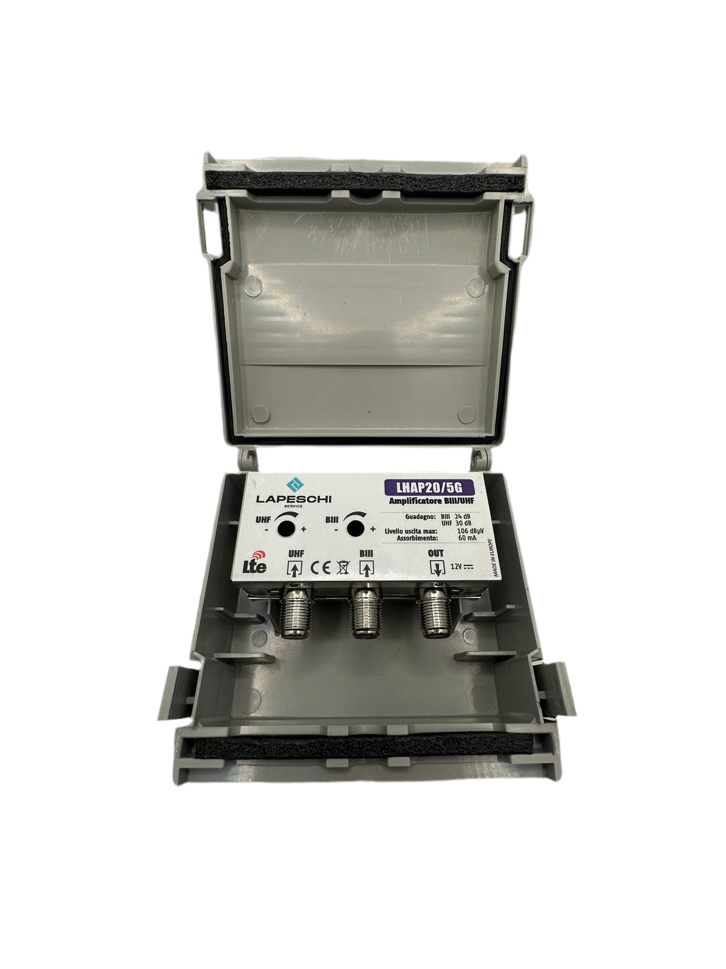 AMPLIFICATORE DA PALO  (BIII 24dB UHF 30dB)