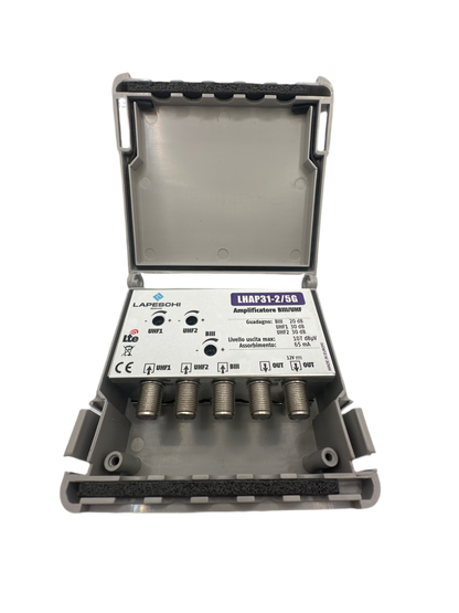 AMPLIFICATORE DA PALO 2 OUT BIII 20dB UHF1 20dB UHF2 20dB