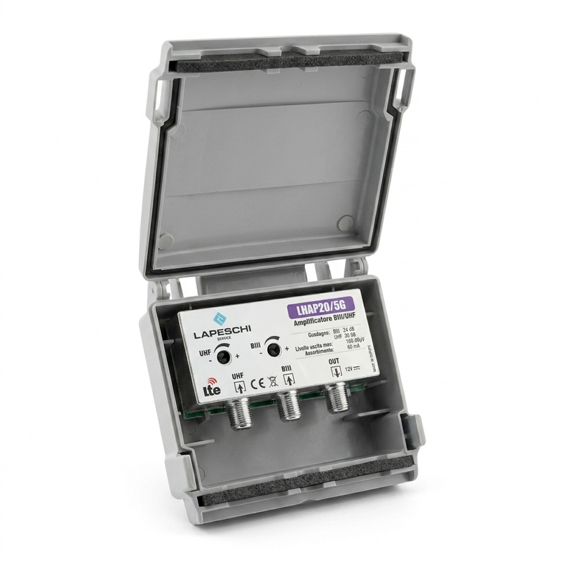 AP 20 AMPLIFICATORE DA PALO  (BIII 24dB UHF 30dB)