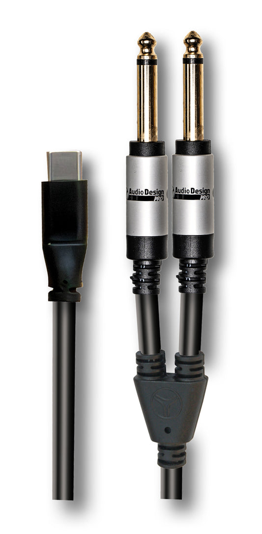 VX230C-1,5 CAVO USB TYPE C - 2 JACK 6,3 MONO