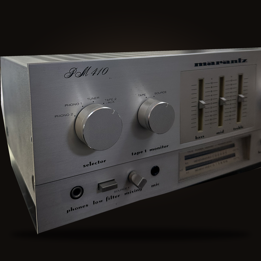 Frontale Marantz PM-410 con selettore ingressi, tape monitor ed equalizzatore a tre bande